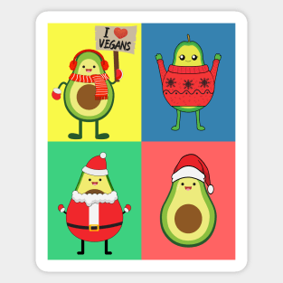 Avo Vegan Christmas pop art Sticker